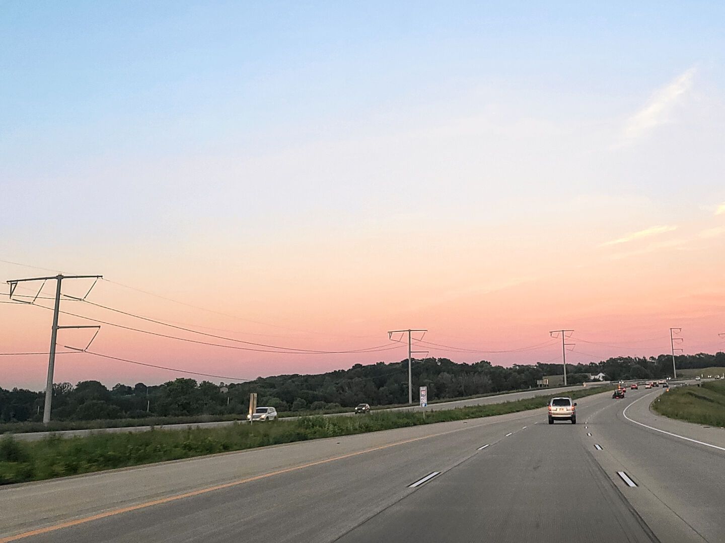 A car driving on the highway