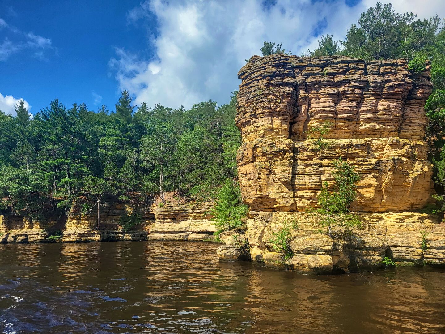 Sandstone rocks on water