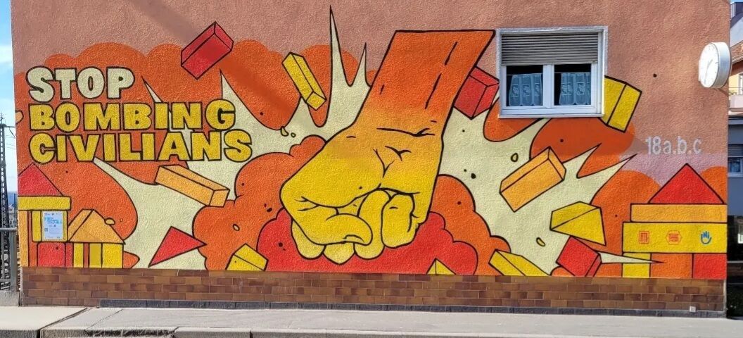 Graffiti an einem Haus in Würzburg