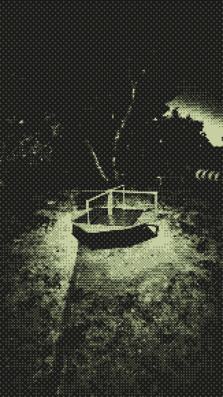 Un solitario carrusel emulando una Gameboy.