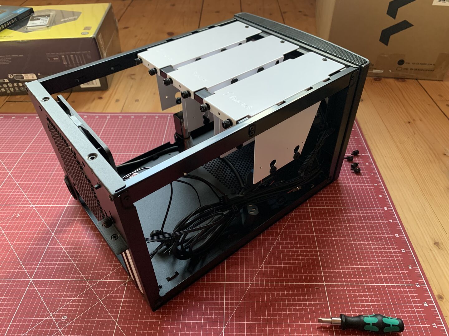 Interior of a computer chasis