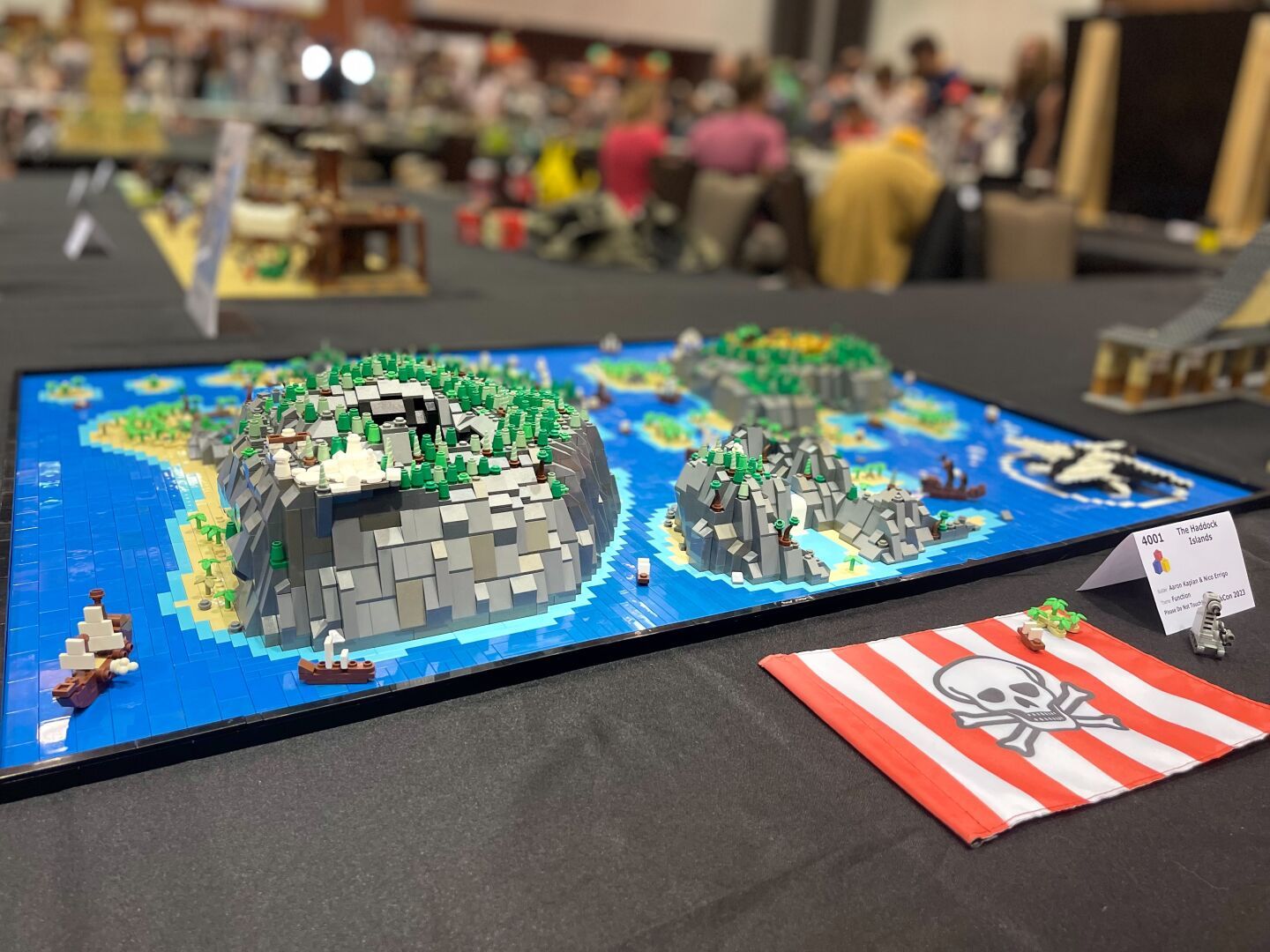 A Minecraft LEGO Set assembled and displayed at an annual exhibition called BrickCon