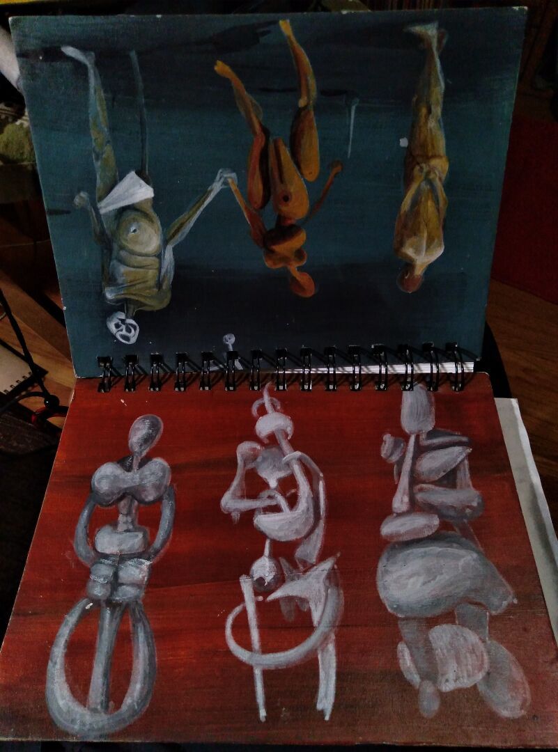 Sketchbook cover paintings.