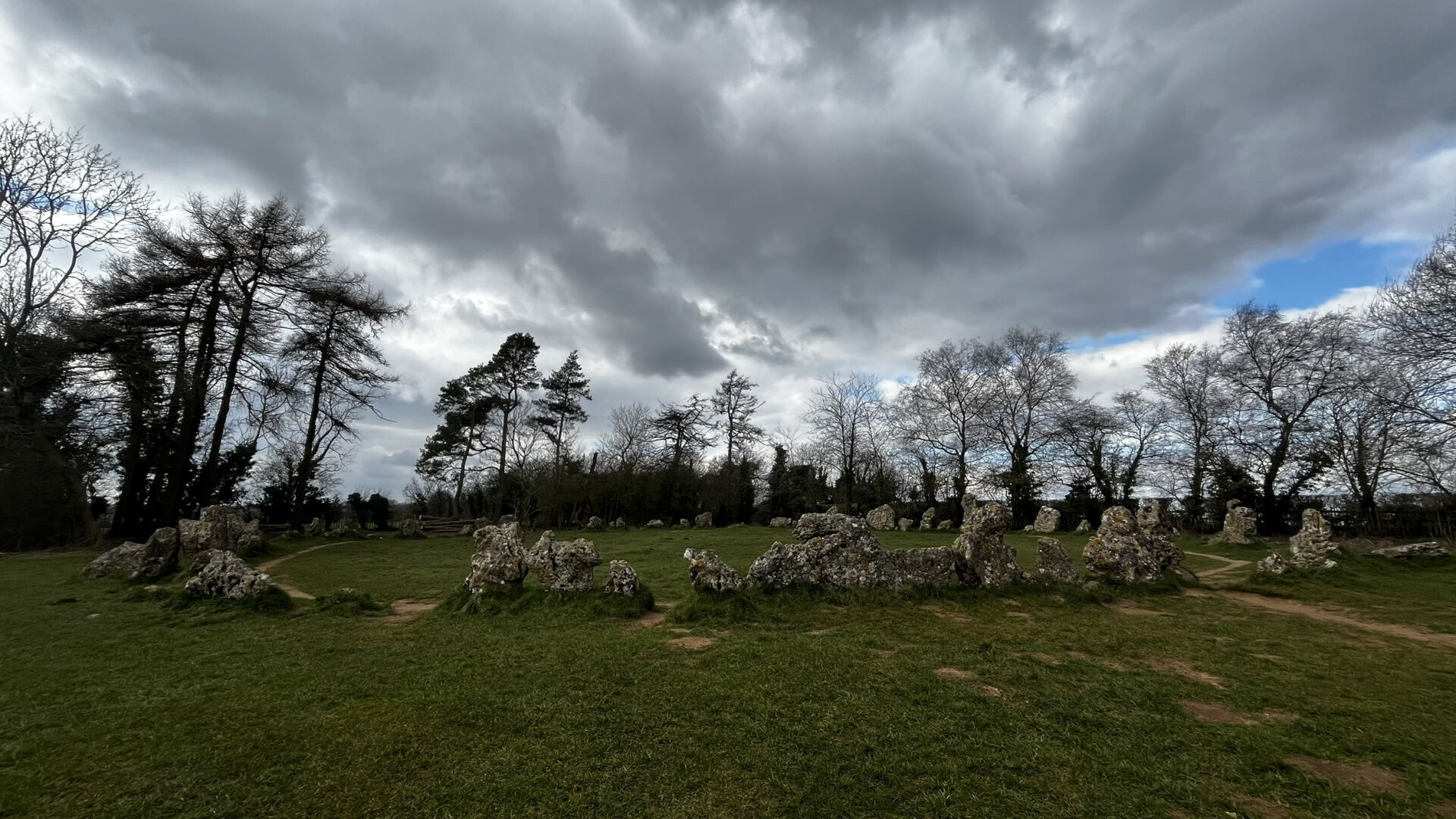 The Kings Men stone circle at the Rollright Stones.