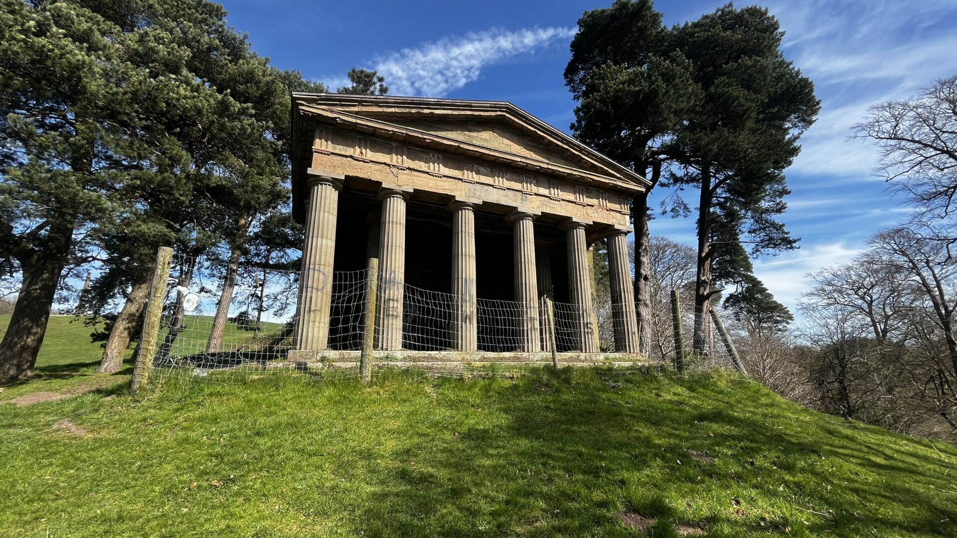 The Temple of Theseus, a more recent addition to Wychbury Hill.